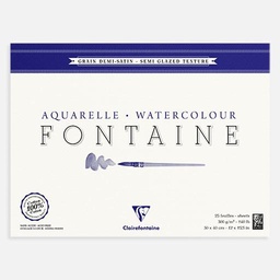 [CLAIREFONTAINE 96407] CLAIREFONTAINE Fontaine 100% Cotton Watercolor Paper Pad Semi Glazed Texture 300gsm 30cm x 40cm x 25