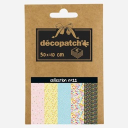 [DECOPATCH DP022] DECOPATCH Decoupage Paper 30cm x 40cm x 5 Collection 22