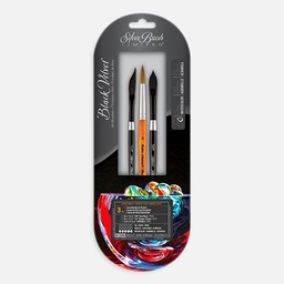 [SILVER WC-3206S] SILVER Black Velvet Brush Essential Strokes Set x 3