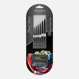 [SILVER WC-3207S] SILVER Black Velvet Round Brush Must Have Set x 7