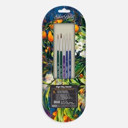 [SILVER SMN-1905S] SILVER Sign My Name Acrylic & Oil Brush Set x 5