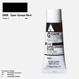 [HOLBEIN D839] HOLBEIN Acrylic Gouache 40ml Super Opaque Black