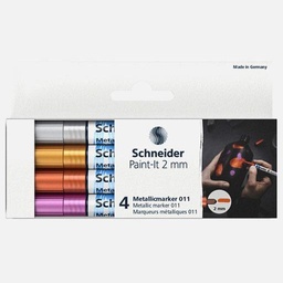 [SCHNEIDER ML01111501] SCHNEIDER Paint-It Metallic Marker 2mm Set 1 x 4