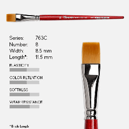 [TINTORETTO 763C/8] TINTORETTO 763C Golden Taklon Flat Brush 8