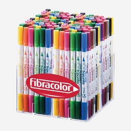 [FIBRACOLOR 10544SW144MB] FIBRACOLOR Bipunta Washable Double-Ended Fibre Pen Class Set x 144