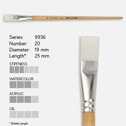 [KOH-I-NOOR 9936020024KK] KOH-I-NOOR White Taklon Flat Brush 20