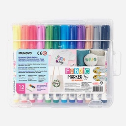 [MUNGYO FMF-12A] MUNGYO Fabric Permanent Marker Set x 12