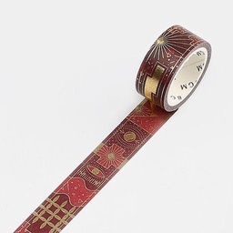 [BGM BM-SPAN002] BGM Foil Washi Tape 15mm Red Hono