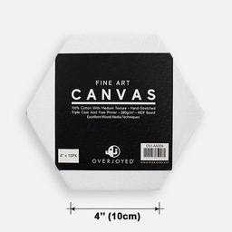 [OVJ A6004] OVJ Cotton Canvas Board 280gsm Hexagon 10cm x 10
