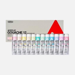 [HOLBEIN D442] HOLBEIN Acrylic Gouache 20ml Pastel Set x 12