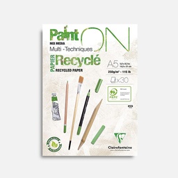 [CLAIREFONTAINE 975740] CLAIREFONTAINE Paint On Recycled Mixed Media Paper 250gsm A5 x 30