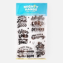 [MIGHTY HANDS ST157] MIGHTY HANDS Clear Stamp 4” x 6” Bless The Lord