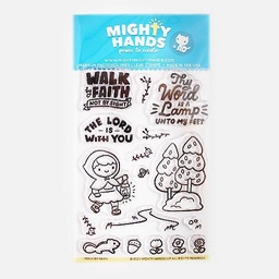 [MIGHTY HANDS ST158] MIGHTY HANDS Clear Stamp 4” x 6” Walk By Faith