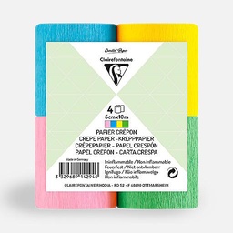 [CLAIREFONTAINE 914294] CLAIREFONTAINE Fireproofed Crepe Paper Roll 32gsm 5cm x 10m Spring Set x 4
