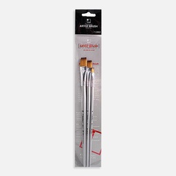 [SHINHAN 8605002-0202] SHINHAN 855 Golden Taklon Flat Brush Set x 3