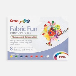 [PENTEL FFPC1-F8E] PENTEL Arts Fabric Fun Paint 6ml Fluorescent Set x 8