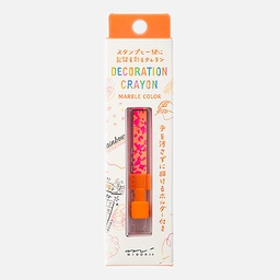 [MIDORI 38105006] MIDORI Decoration Crayon Marble Pink x Orange