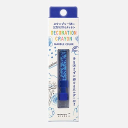 [MIDORI 38107006] MIDORI Decoration Crayon Marble Light Blue x Blue
