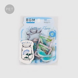 [BGM BS-PFB002] BGM Clear Sticker Flower Bloom Light Blue