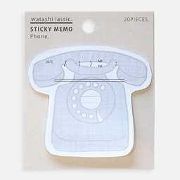[WATASHI LASSIC GFO-033] WATASHI LASSIC Sticky Memo Pad x 20 Phone