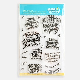 [MIGHTY HANDS ST168] MIGHTY HANDS Clear Stamp 4” x 6” Praise God