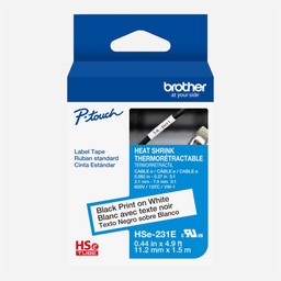 [BROTHER HSE-211E] BROTHER Heat Shrink Tube Tape 5.8mm Black On White