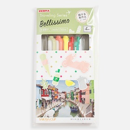 [ZEBRA SE-TR-5CI] ZEBRA Sarasa Mildliner Travel Series Bellissimo Set x 5