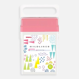 [ZEBRA WKT7-25C-ZBOX] ZEBRA Mildliner Highlighter Set x 25