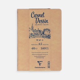 [CLAIREFONTAINE 975963] CLAIREFONTAINE Kraft Paper Hardcover Sketch Book 140gsm A5 x 40