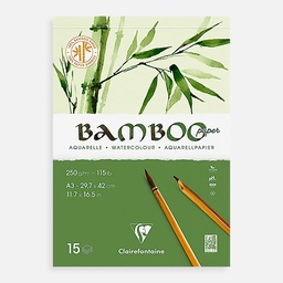 [CLAIREFONTAINE 975920] CLAIREFONTAINE Bamboo Mixed Media Paper Pad 250gsm A3 x 20