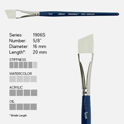 [SILVER 1906S 5/8"] SILVER Bristlon Stiff Synthetic Angular Brush 5/8"