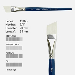 [SILVER 1906S 3/4"] SILVER Bristlon Stiff Synthetic Angular Brush 3/4"