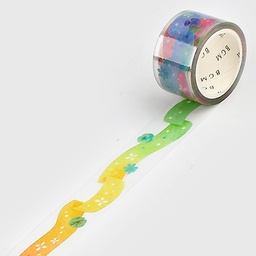 [BGM BM-CD007] BGM Clear Washi Tape 20mm Rainbow Lace