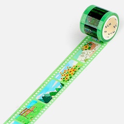 [BGM BM-CFM005] BGM Clear Washi Tape 30mm Green Flim