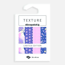 [DECOPATCH TD893C] DECOPATCH Texture Foil Effect Paper 30cm x 40cm x 4 Flower Therapy