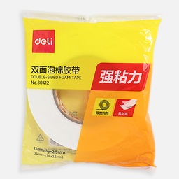 [DELI 30412] DELI Double-Sided Foam Tape 24mm x 2.4m