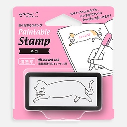 [MIDORI 35504006] MIDORI Paintable Stamp Pre-Inked Half Size Cat