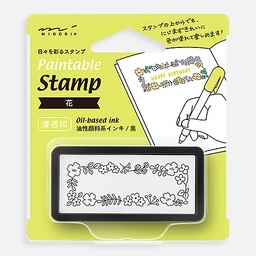 [MIDORI 35505006] MIDORI Paintable Stamp Pre-Inked Half Size Flower