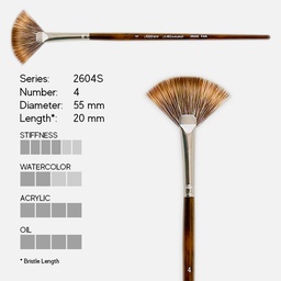 [SILVER 2604S-4] SILVER Monza Synthetic Mongoose Fan Brush 4