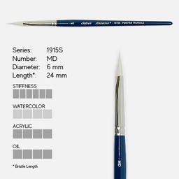 [SILVER 1915S-MD] SILVER Bristlon Stiff Synthetic Point Triangle Brush MD