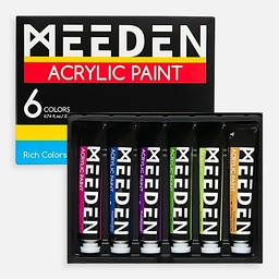 [MEEDEN 6975441365343] MEEDEN Acrylic Paint 22ml Fluorescent Set x 6