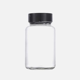 [OVJ 8888888871020] OVJ Glass Bottle Wide Mouth 100ml (Black Cap Included)