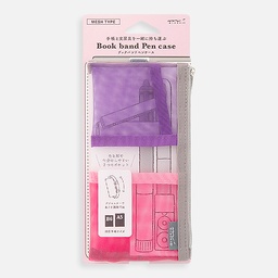 [MIDORI 41836006] MIDORI Book Band Pen Case B6 ~ A5 Mesh Pink