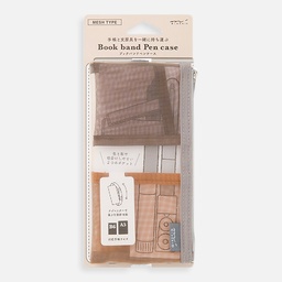 [MIDORI 41839006] MIDORI Book Band Pen Case B6 ~ A5 Mesh Brown