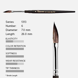 [TINTORETTO 1313/6] TINTORETTO Kazan Squirrel Synthetic Sword Brush 6