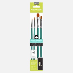 [PEBEO 952303C] PEBEO Artist & Hobby Golden Taklon Filbert Brush Set x 4