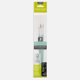[PEBEO 952309] PEBEO Artist & Hobby Golden Taklon Round Brush Set x 3
