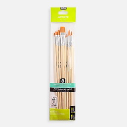 [PEBEO 952404] PEBEO Pop Art Golden Taklon Flat & Round Brush Set x 8