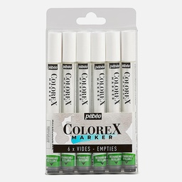 [PEBEO 417440] PEBEO Colorex Watercolor Empty Brush Marker 1mm Set x 6