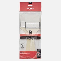 [PEBEO 952606] PEBEO White Taklon Large Spalter Flat Brush Set x 2